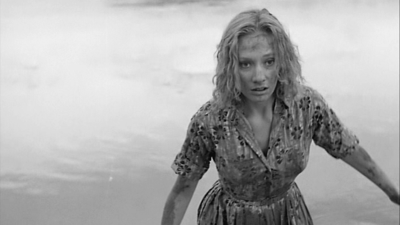 Still from the 1962 film Carnival of Souls showing Candace Hilligoss