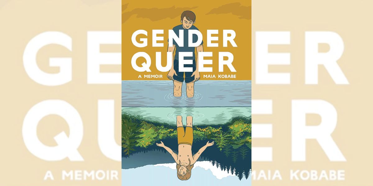 Book cover for "Gender Queer" with two individuals.