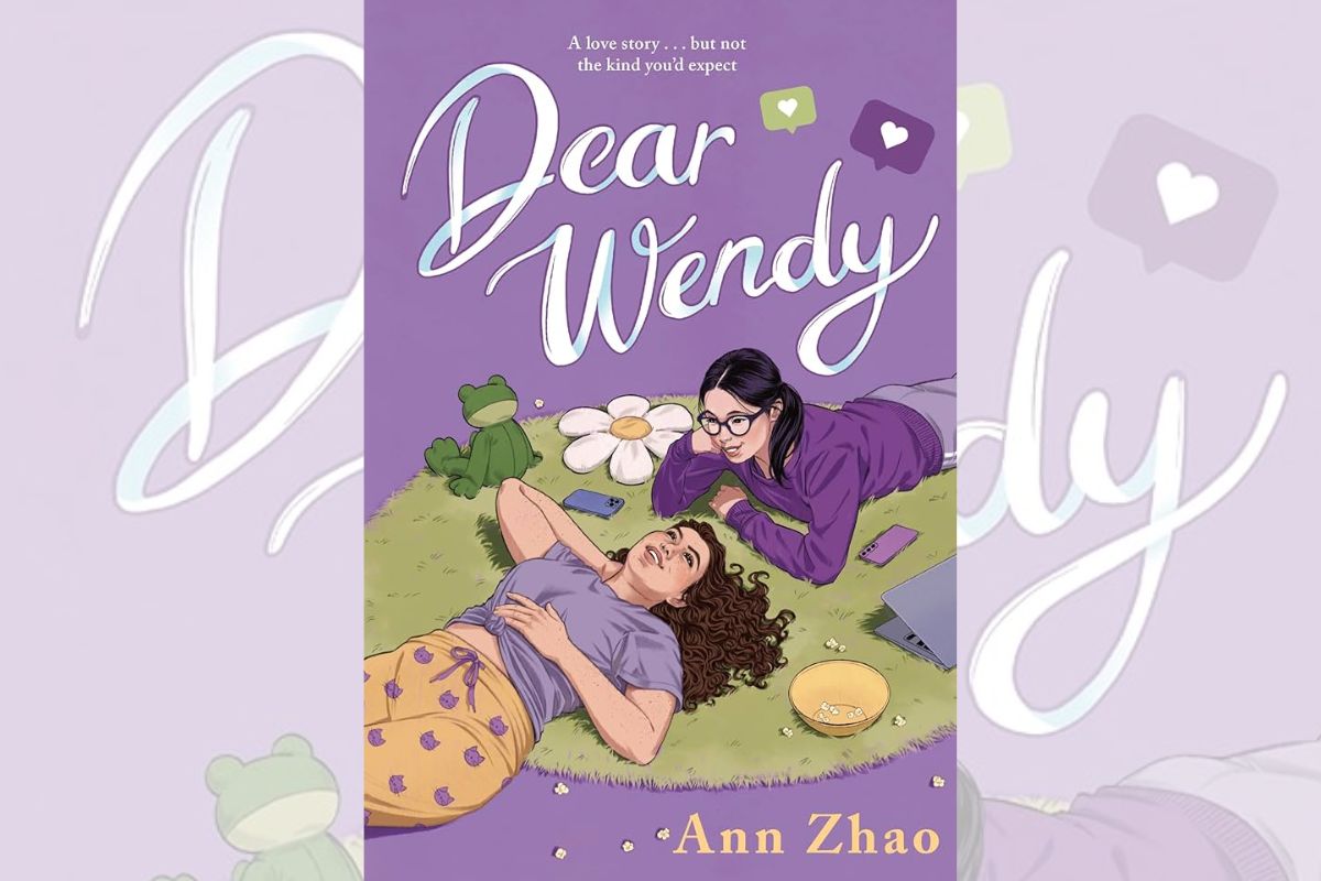 Book cover for "Dear Wendy" with drawings of two girls laying on the floor.