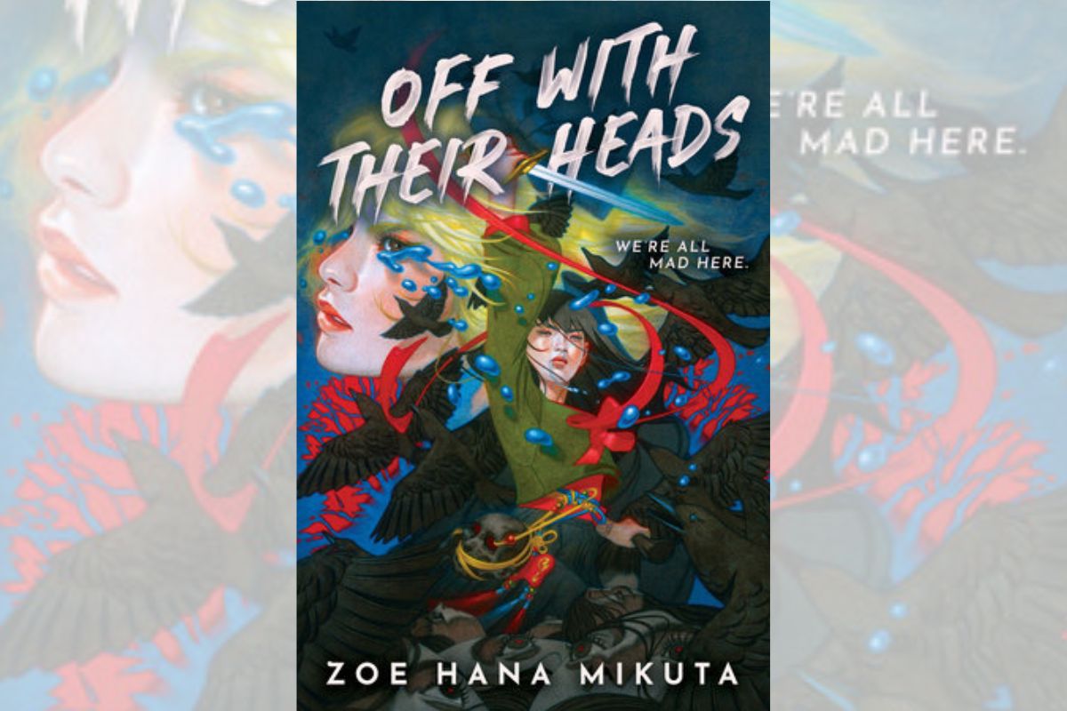 Book cover for "Off With Their Heads" with the drawing of two girls.
