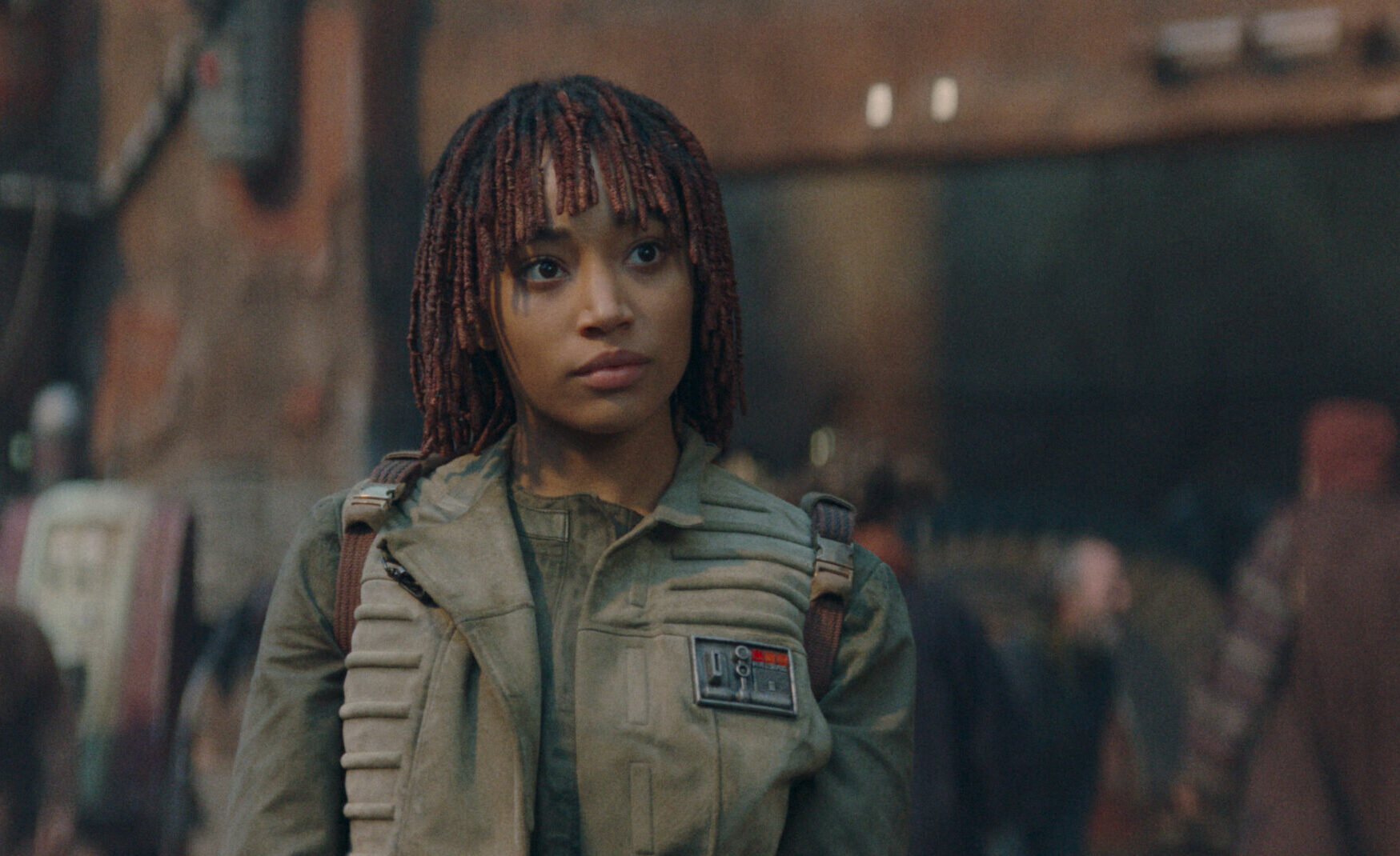 Osha (Amandla Stenberg) in Lucasfilm's THE ACOLYTE, season one, exclusively on Disney+. ©2024 Lucasfilm Ltd. & TM. All Rights Reserved.