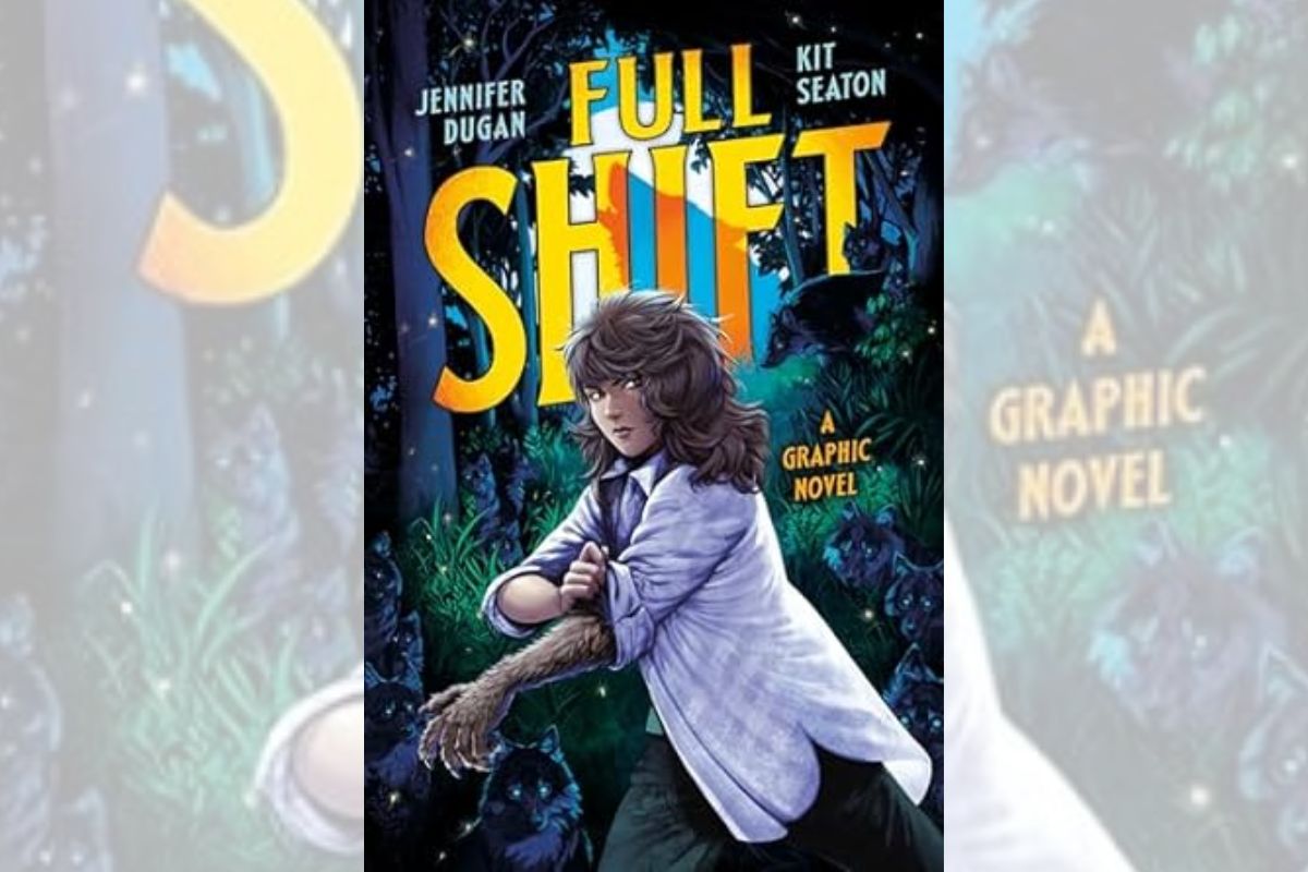 Book cover for "Full Shift" with the drawing of a woman.