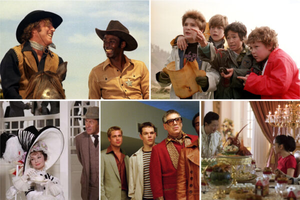 20 Warner Bros. Studios Films You Don't Want to Miss - Page 6 Collage of Blazing Saddles, The Goonies, My Fair Lady, Ocean's Eleven, and Crazy Rich Asians films by Warner Bros. Studios.