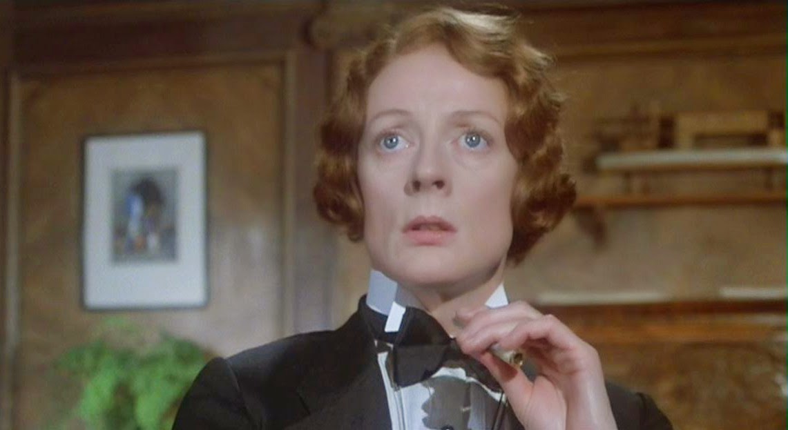 Still of Maggie Smith from Death on the Nile, 1978.