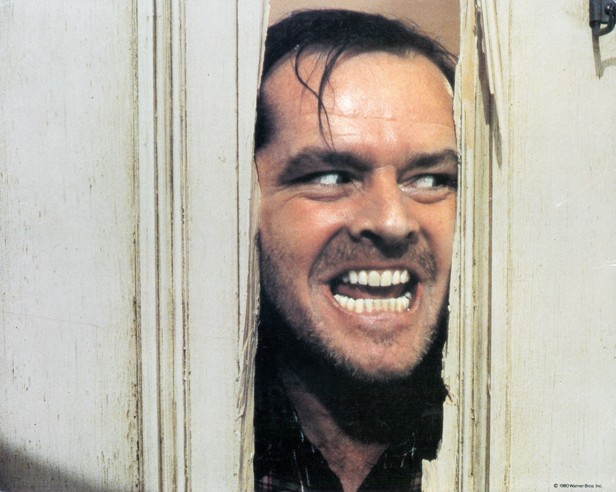 Still of Jack Nicholson from The Shining, 1980.