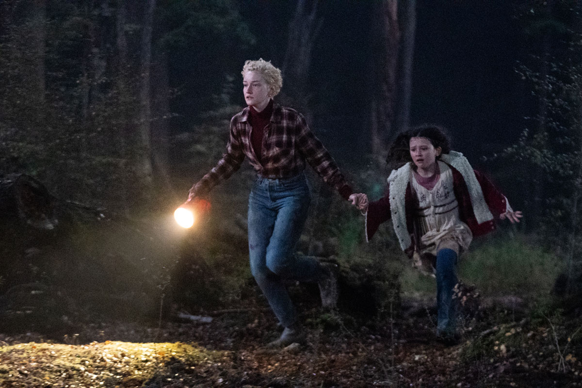 Julia Garner and Matilda Firth in Wolf Man