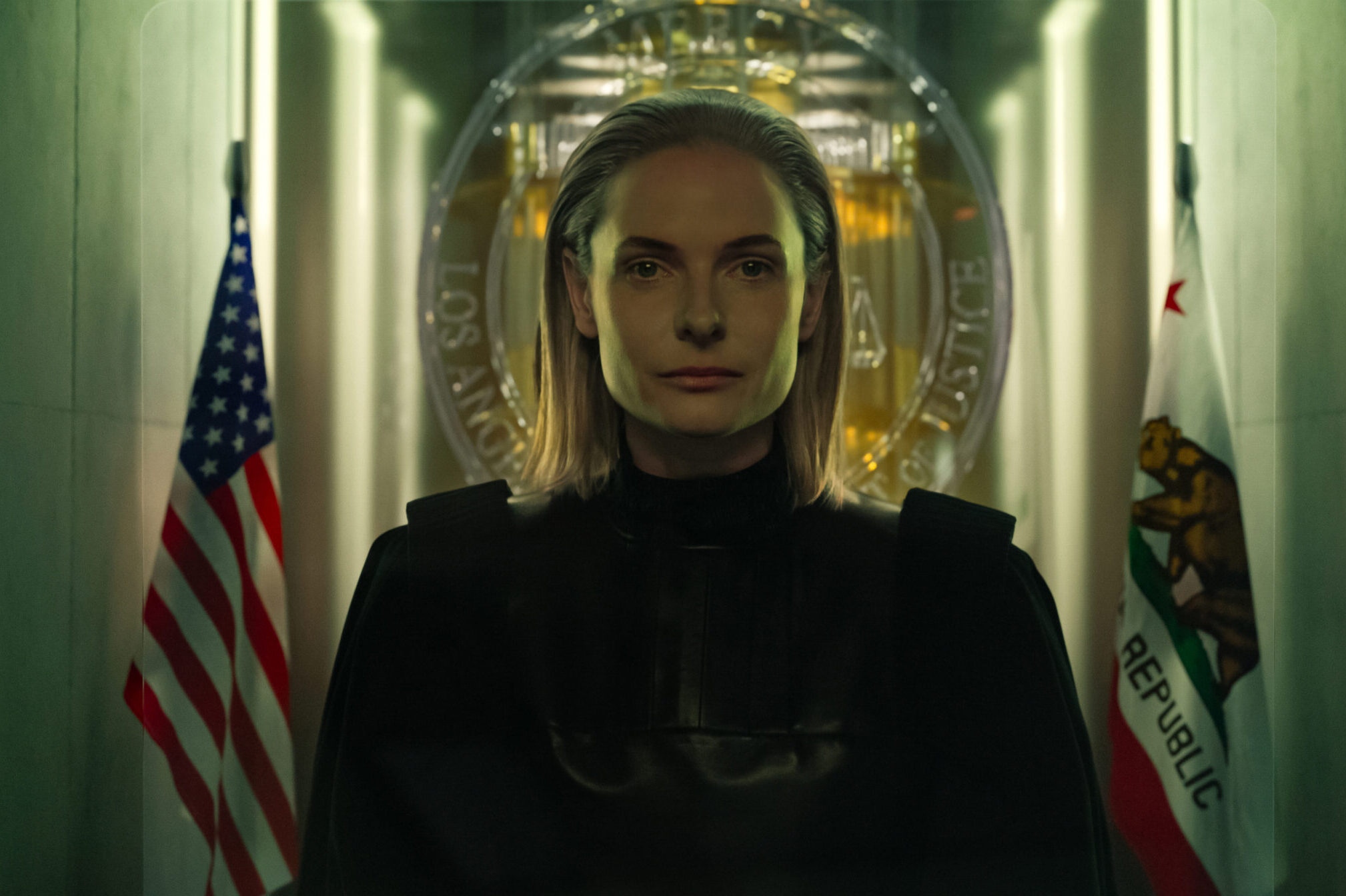 Rebecca Ferguson as Judge Maddox in MERCY