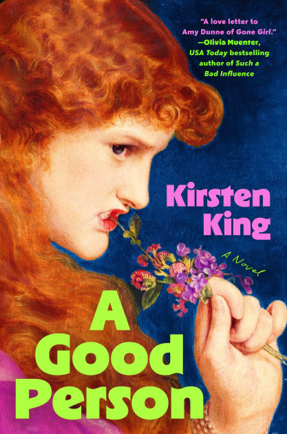 Book cover for "A Good Person" with someone with red hair holding a bouquet of flowers.