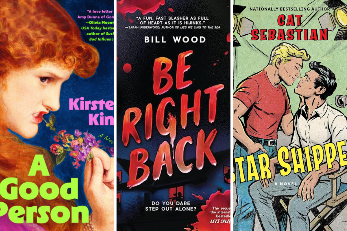 7 New LGBTQIA Books to Read This March: Be Right Back, A Good Person, and more Collage with book cover for "A Good Person," "Be Right Back," and "Star Shipped."