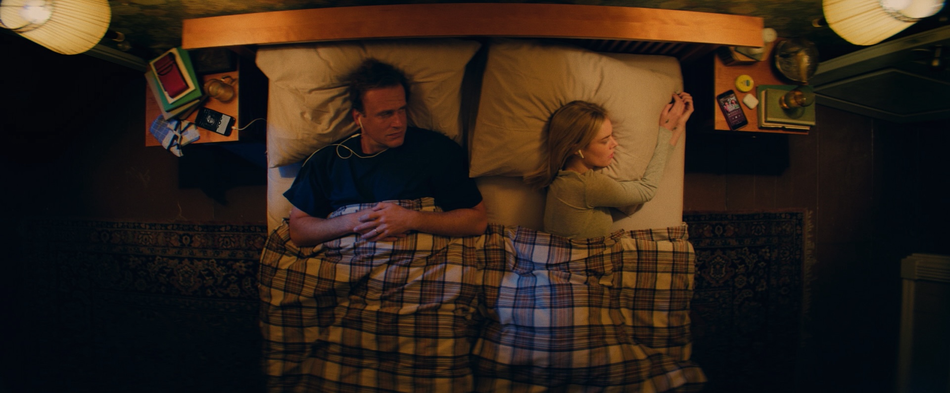 Samara Weaving and Jason Segel in Jorma Taccone's OVER YOUR DEAD BODY. Courtesy ofIndependent Film Company. An Independent Film Company Release 