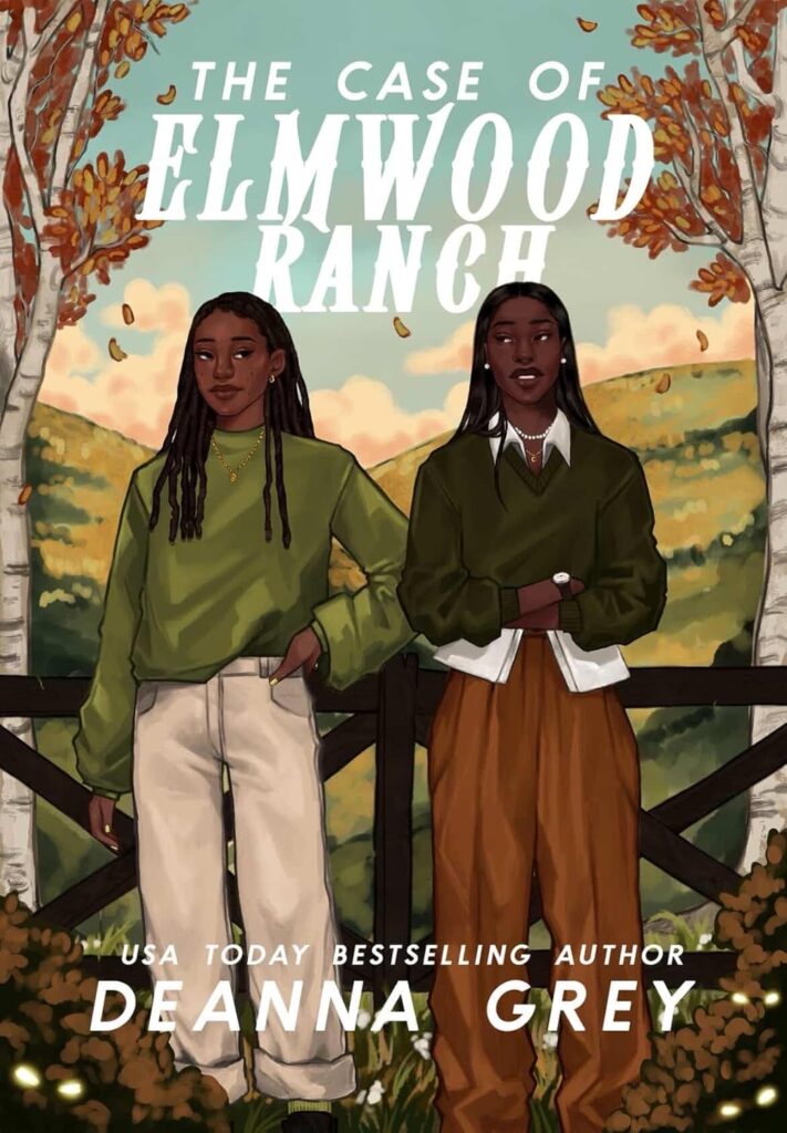 Keep Pride 2026 Going with 7 New LGBTQIA Books: Coming Out Perfect, Where Lost Girls Go, and more Book cover: two people leaning on a wooden fence in autumn hills; title The Case of Elmwood Ranch.