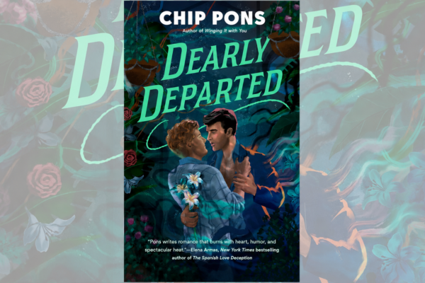 Dearly Departed by Chip Pons cover over a zoomed in version of the cover set to 50% transparency.