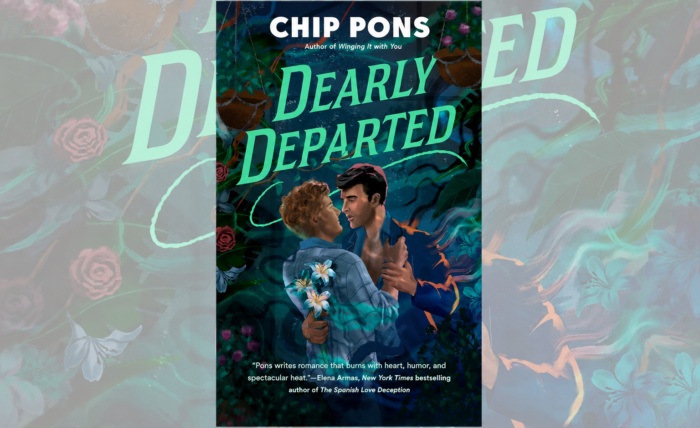 Dearly Departed Review: Plants and Grief Come Together for Love Dearly Departed by Chip Pons cover over a zoomed in version of the cover set to 50% transparency.