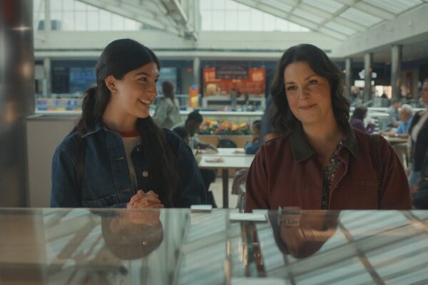 Don't Say Good Luck film still - Sunny Sandler as Sophie and Melanie Lynskey as Elizabeth in Don’t Say Good Luck. Cr. Courtesy of Netflix © 2026.